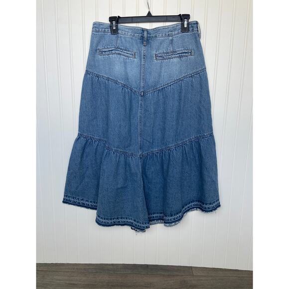 KanCan Skirt Women's Large Denim Midi, Western Boho South Western Rodeo - Picture 6 of 7